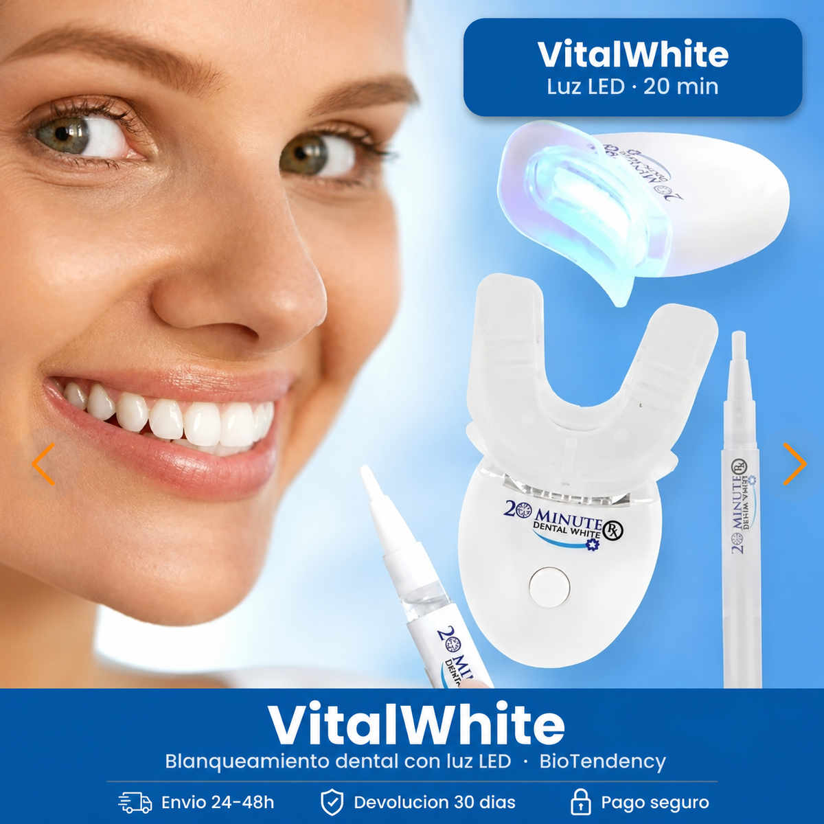 VitalWhite: dientes 8 tonos más blancos en 20 minutos