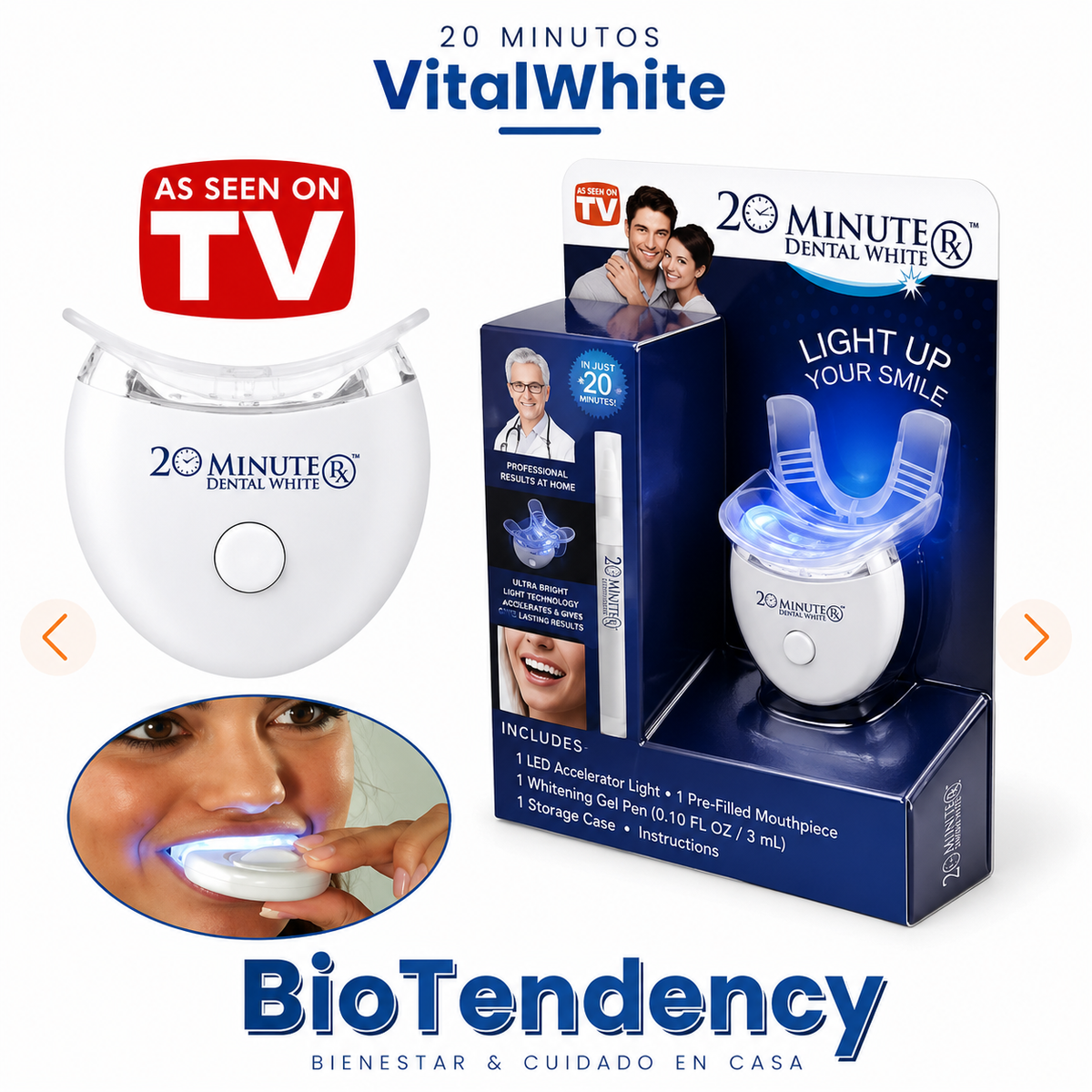 VitalWhite: dientes 8 tonos más blancos en 20 minutos